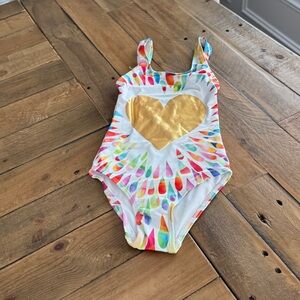 NWT Stella Cove Girls Childrens Size 2Y Happy Hearts One-Piece Rainbow Swimsuit